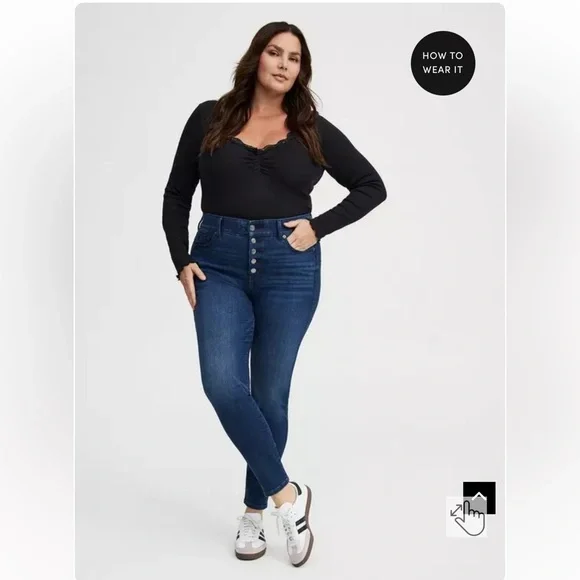 Torrid Bombshell Skinny High-Rise Size 22 Tall Jeans - Picture 1 of 13